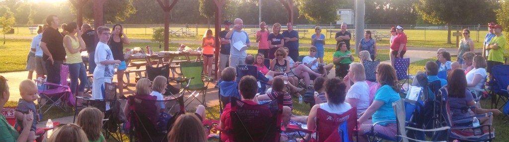 Scott Alexander addresses the Couch to 5K potluck celebration.